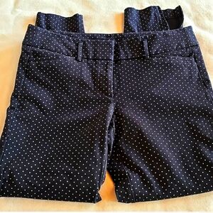 LOFT Black Capris with White Dots